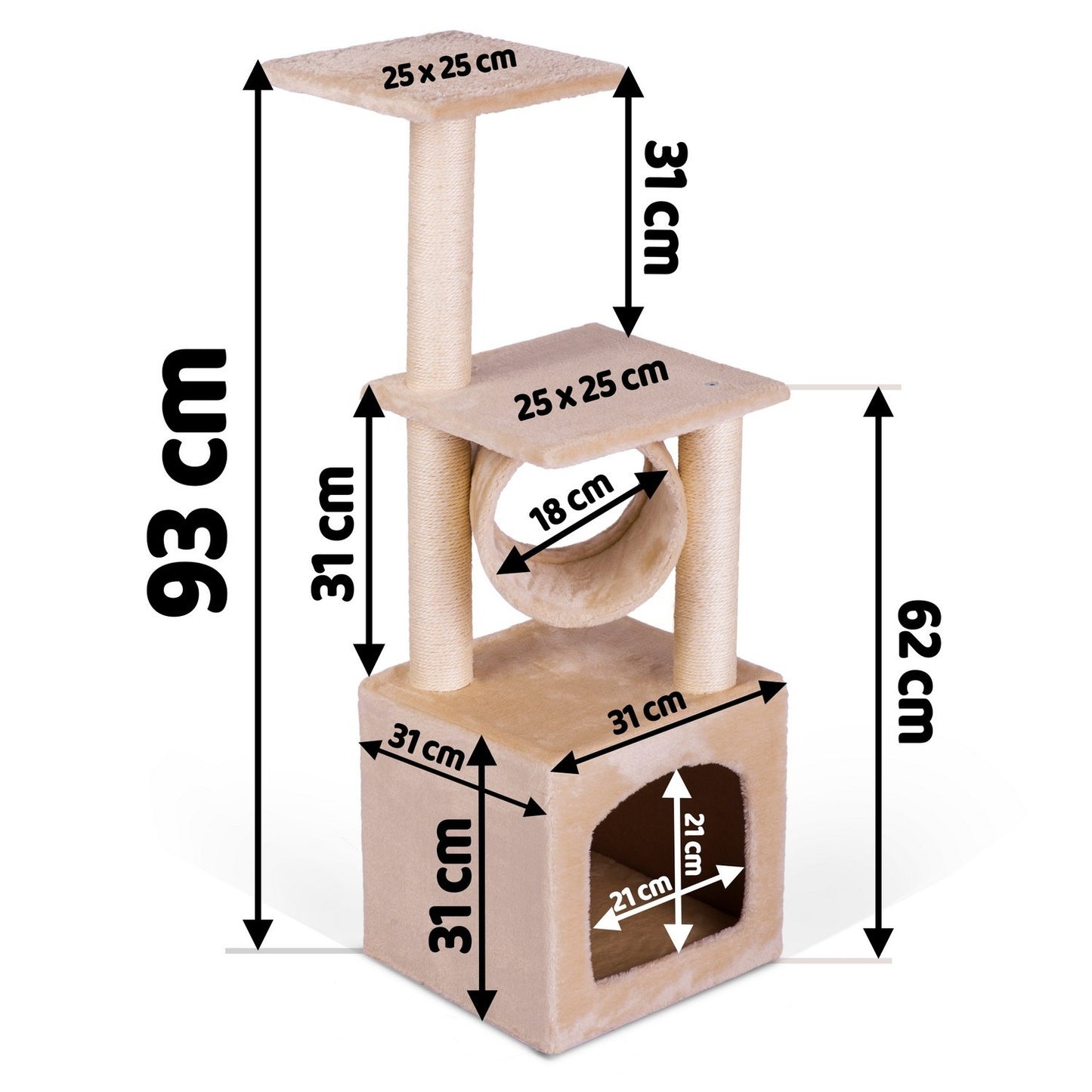 Cat Scratcher 93 cm DR-258 Pethaus Cream