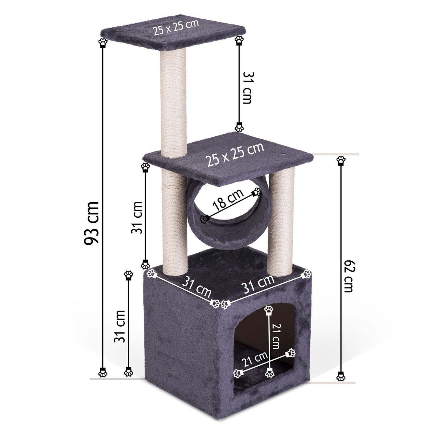 Cat Scratcher 93 cm DR-259 Pethaus with Mouse Gray