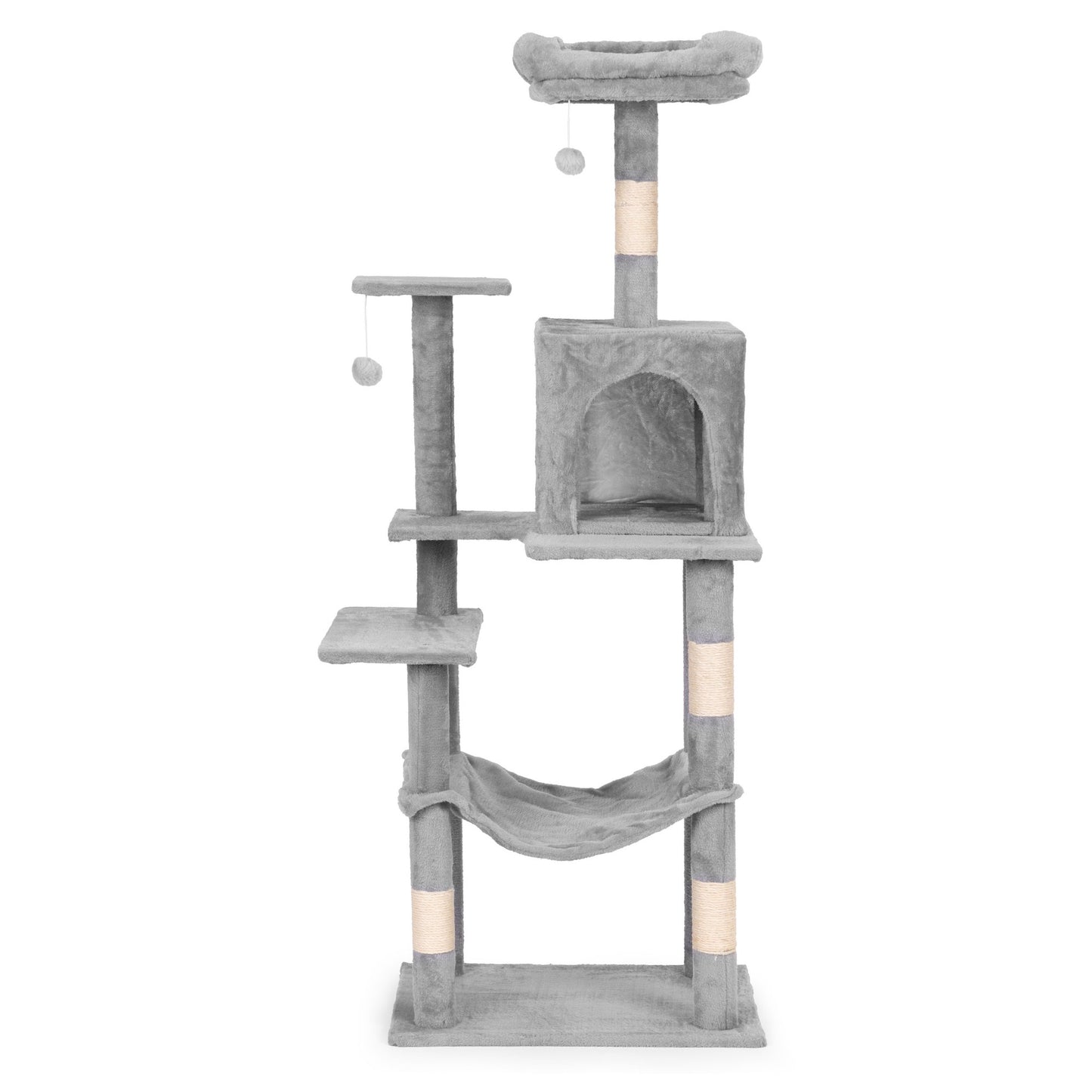 Cat Scratching Post Tower with Hammock, 146 cm, Gray