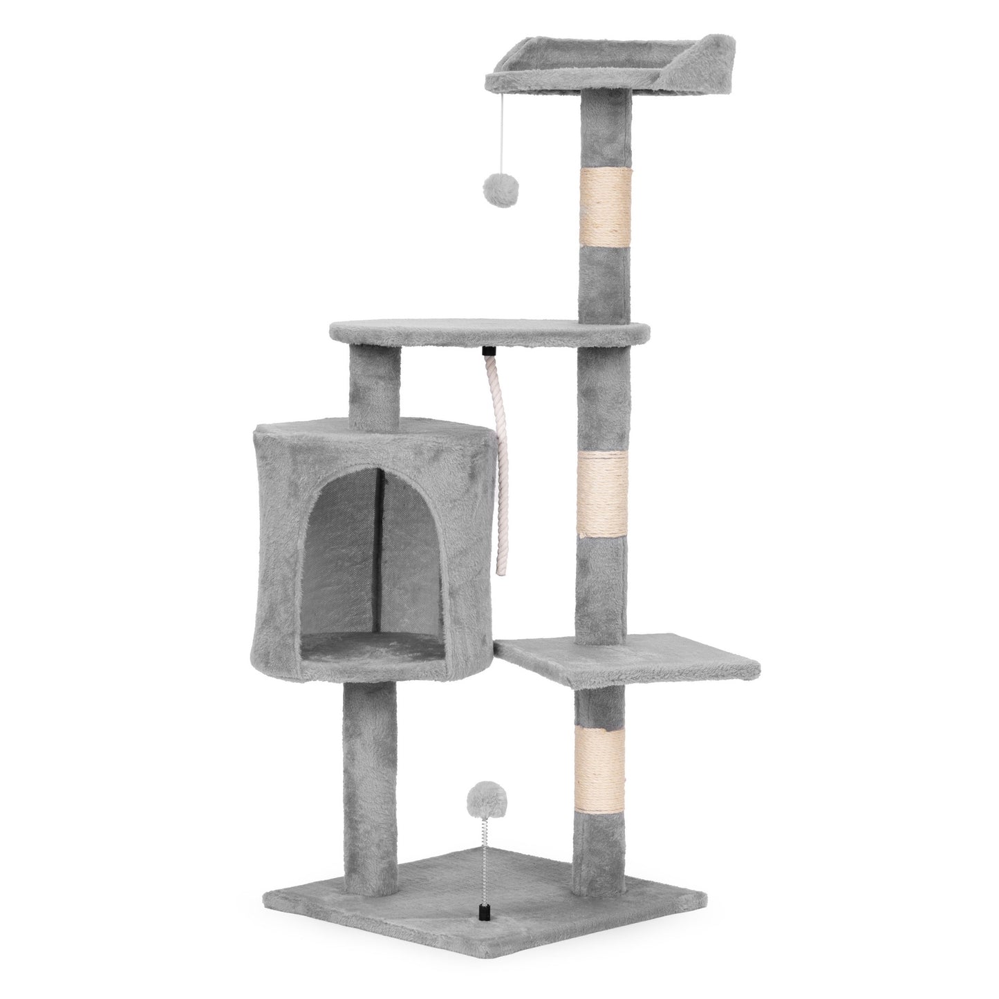 Cat Scratching Post Tower with House, 110 cm Gray