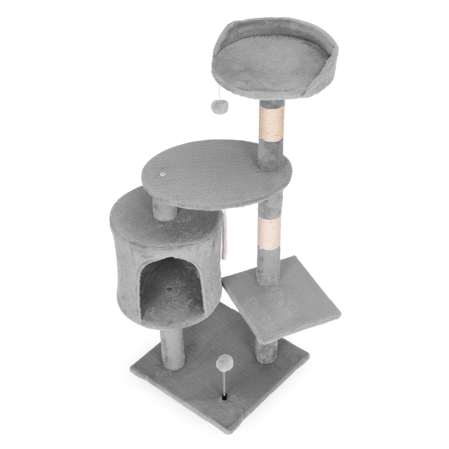 Cat Scratching Post Tower with House, 110 cm Gray