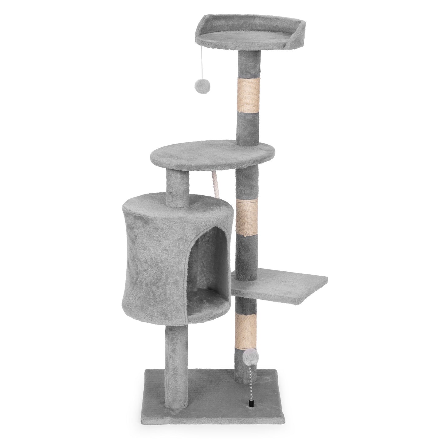 Cat Scratching Post Tower with House, 110 cm Gray