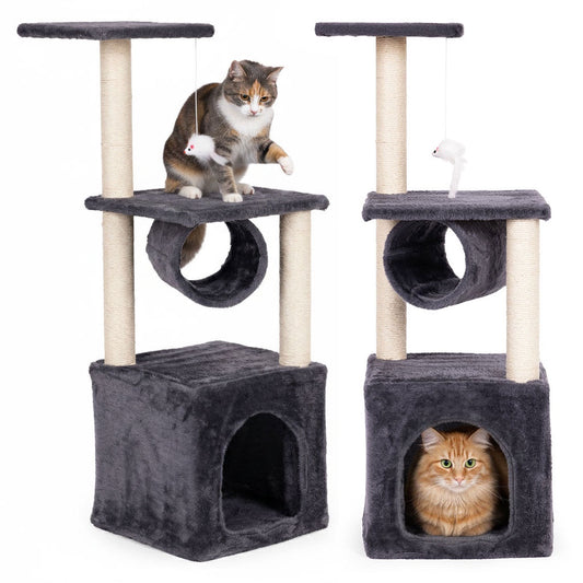 Cat Scratching Post with Bed, 94 cm, Gray, Multi-Level