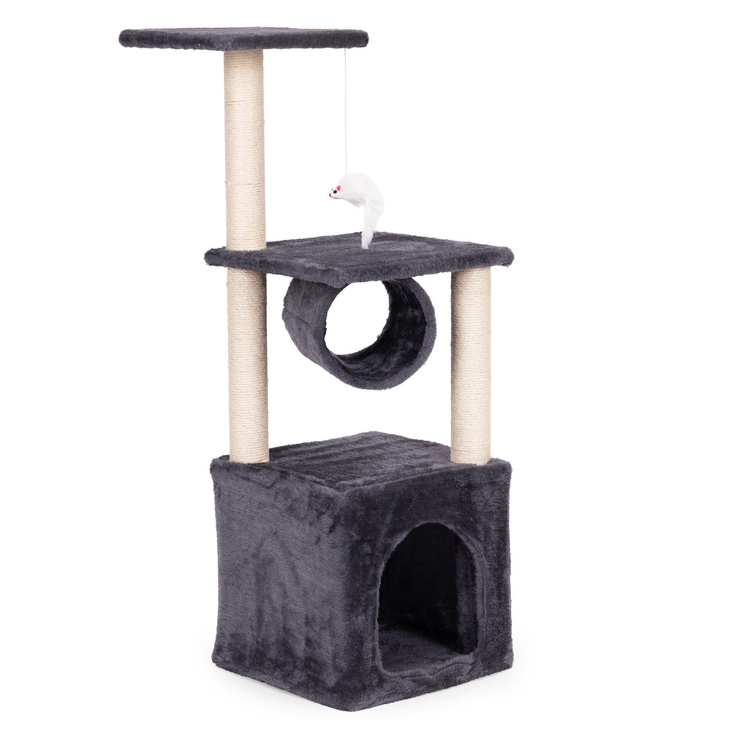 Cat Scratching Post with Bed, 94 cm, Gray, Multi-Level