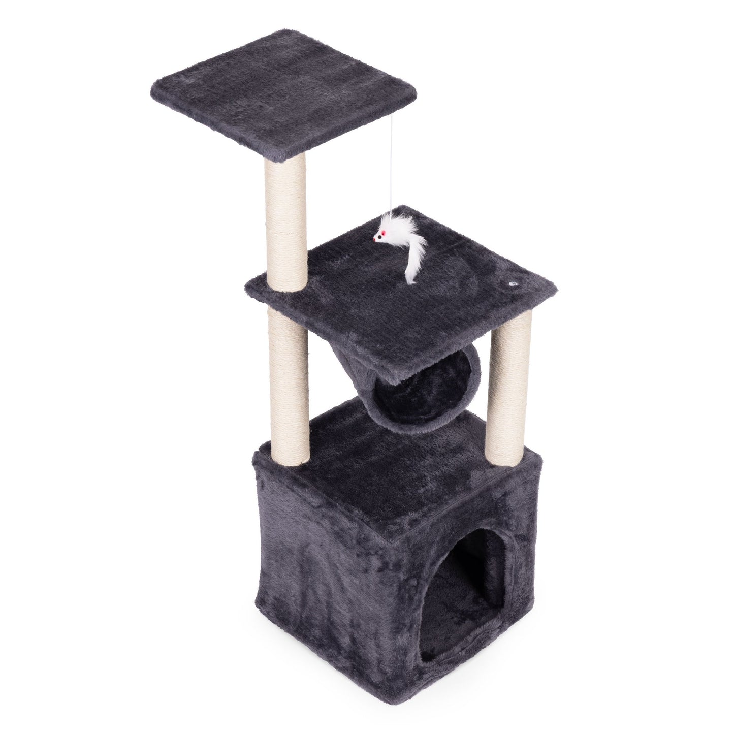 Cat Scratching Post with Bed, 94 cm, Gray, Multi-Level