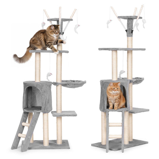 Cat Scratching Tower with Hammock and Sisal Posts, 134 cm
