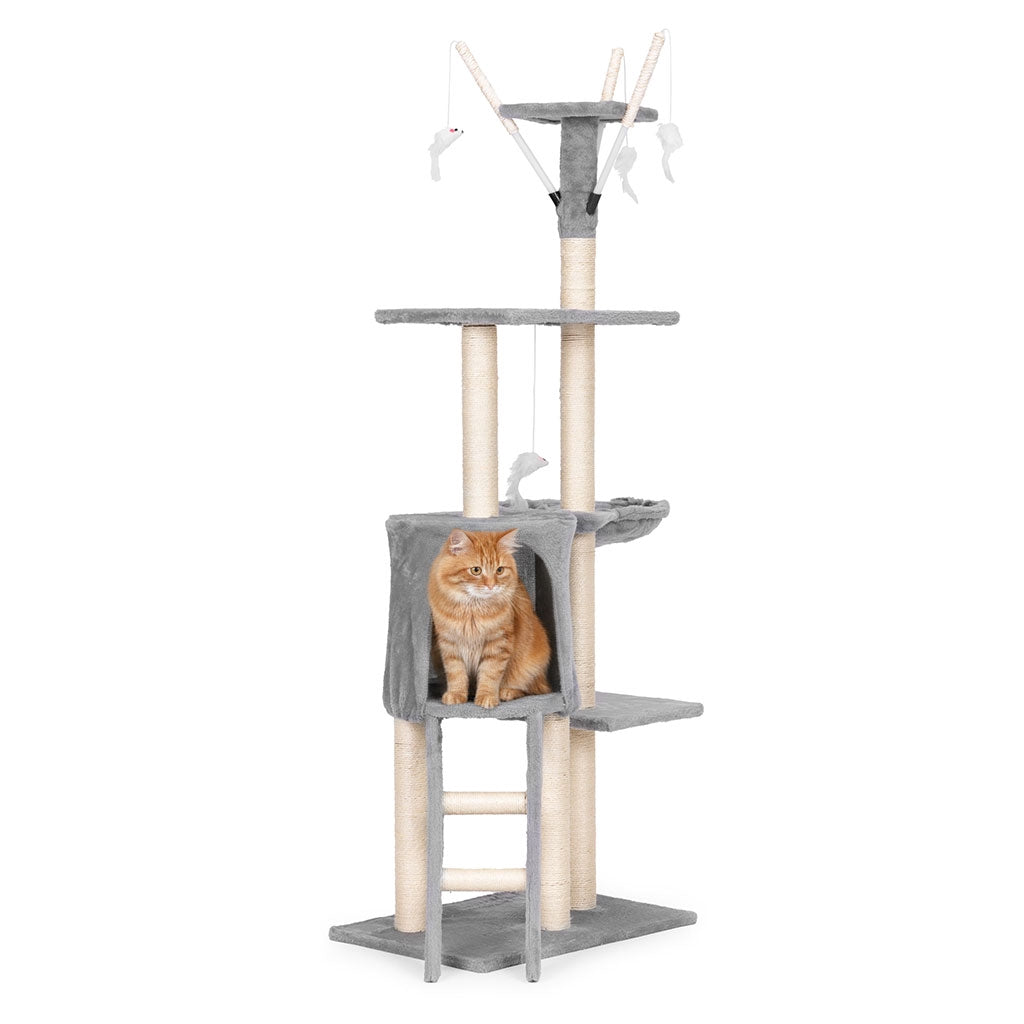 Cat Scratching Tower with Hammock and Sisal Posts, 134 cm