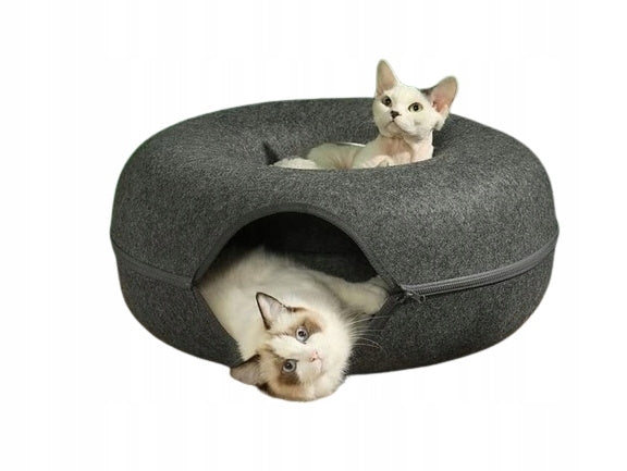 Cat bed donut tunnel bed 50cm - graphite