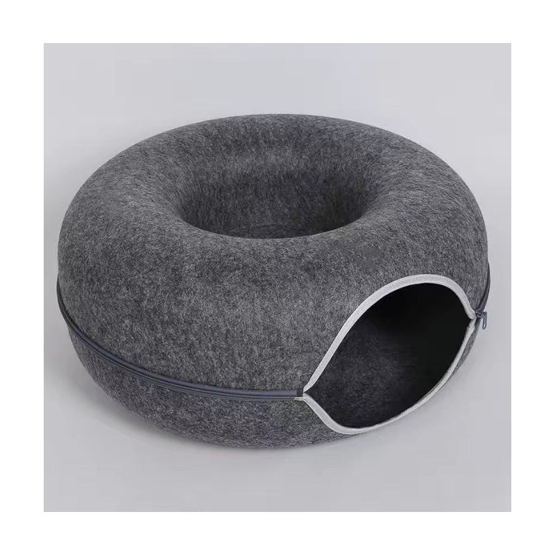 Cat bed donut tunnel bed 50cm - graphite