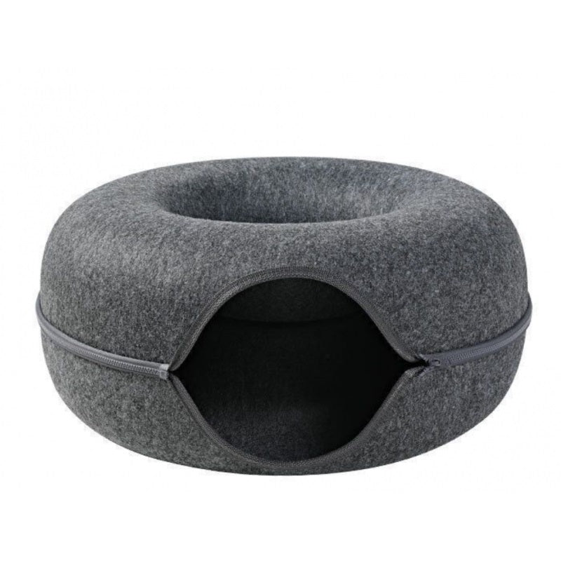 Cat bed donut tunnel bed 50cm - graphite