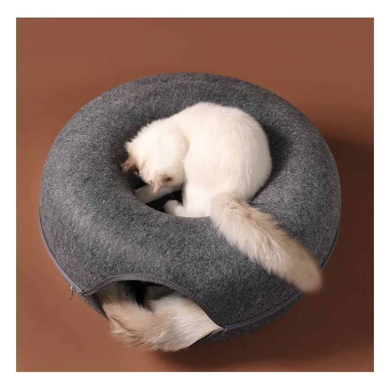 Cat bed donut tunnel bed 50cm - graphite