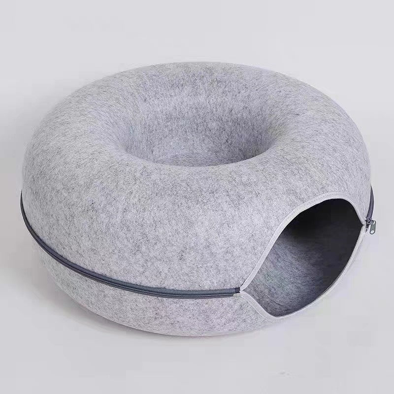 Cat bed donut tunnel bed 50cm - gray