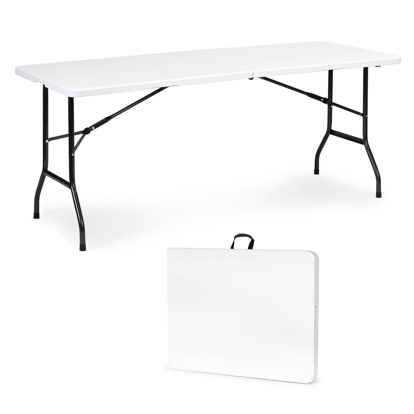 Catering Set – Folding Table + 4 Chairs HDPE White MultiGarden