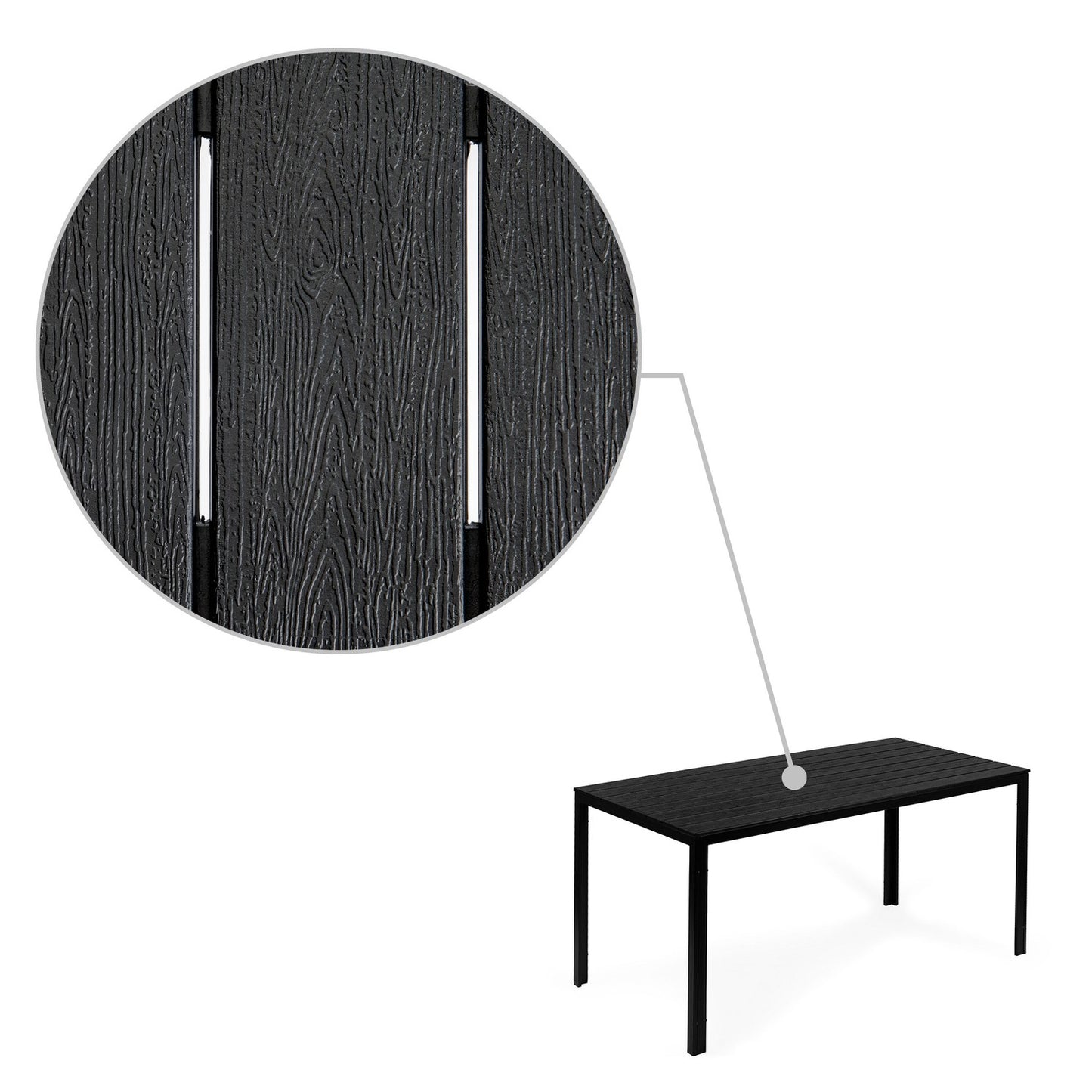 Catering garden table 156 x 78 cm Black