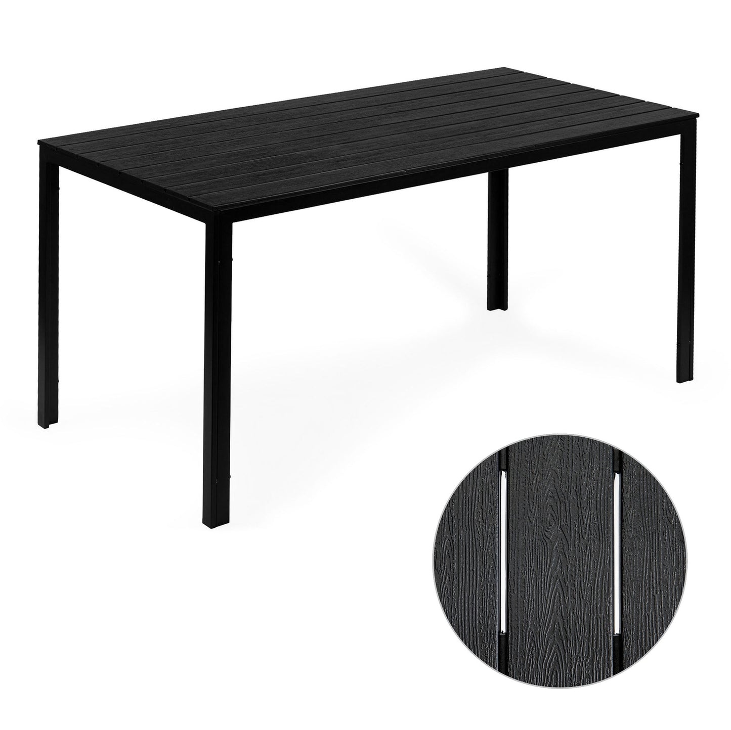 Catering garden table 156 x 78 cm Black