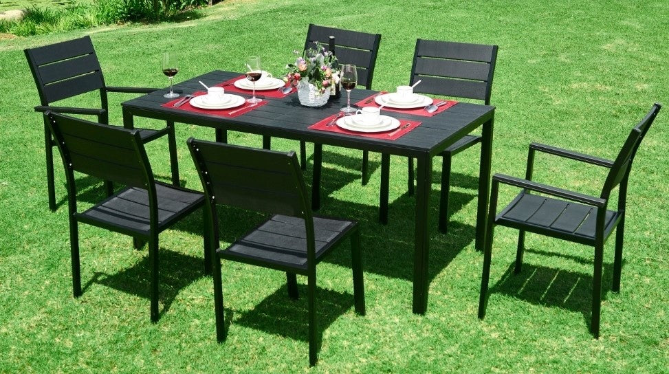 Catering garden table 156 x 78 cm Black