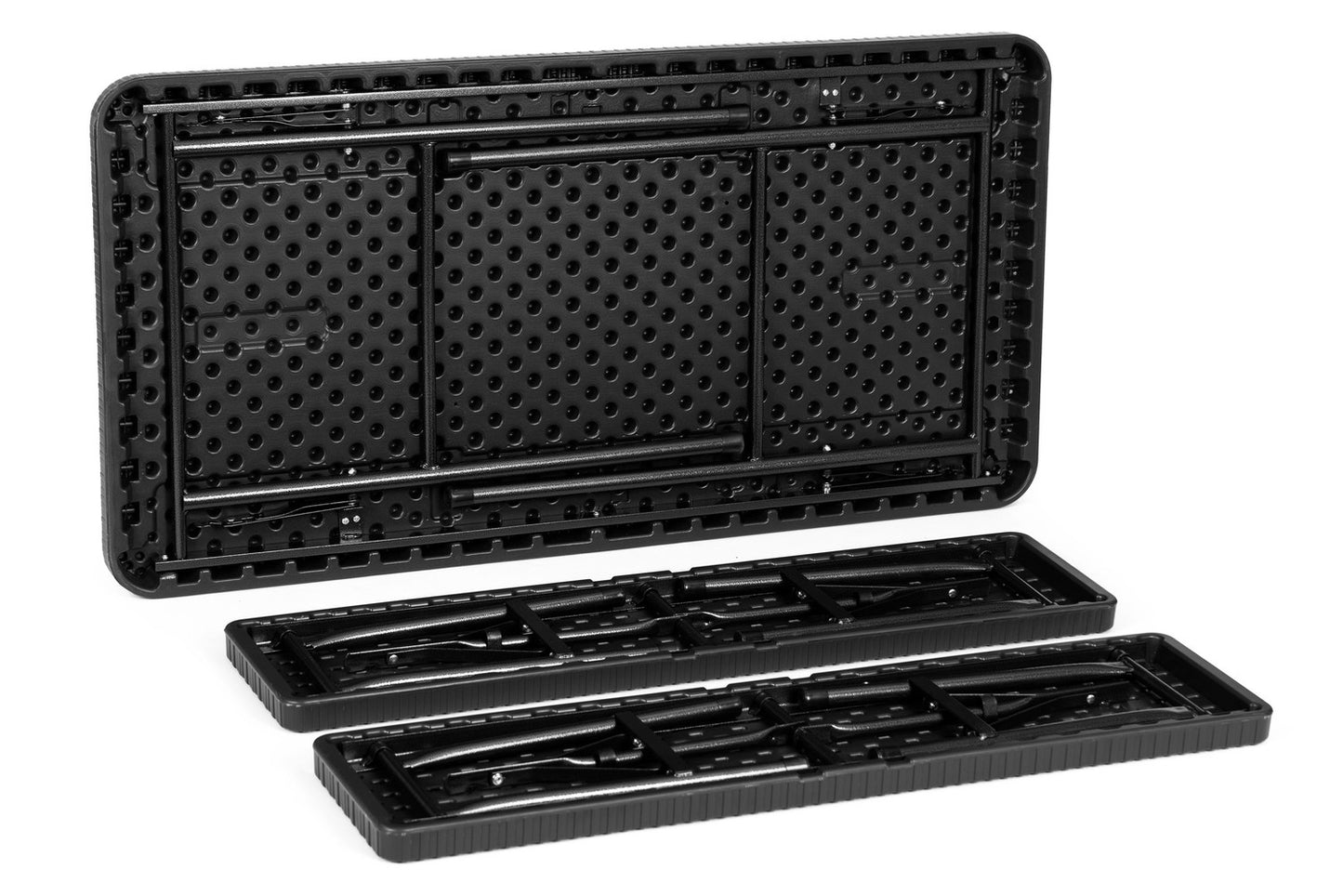 Catering set 120 cm table 2 benches banquet set - BLACK