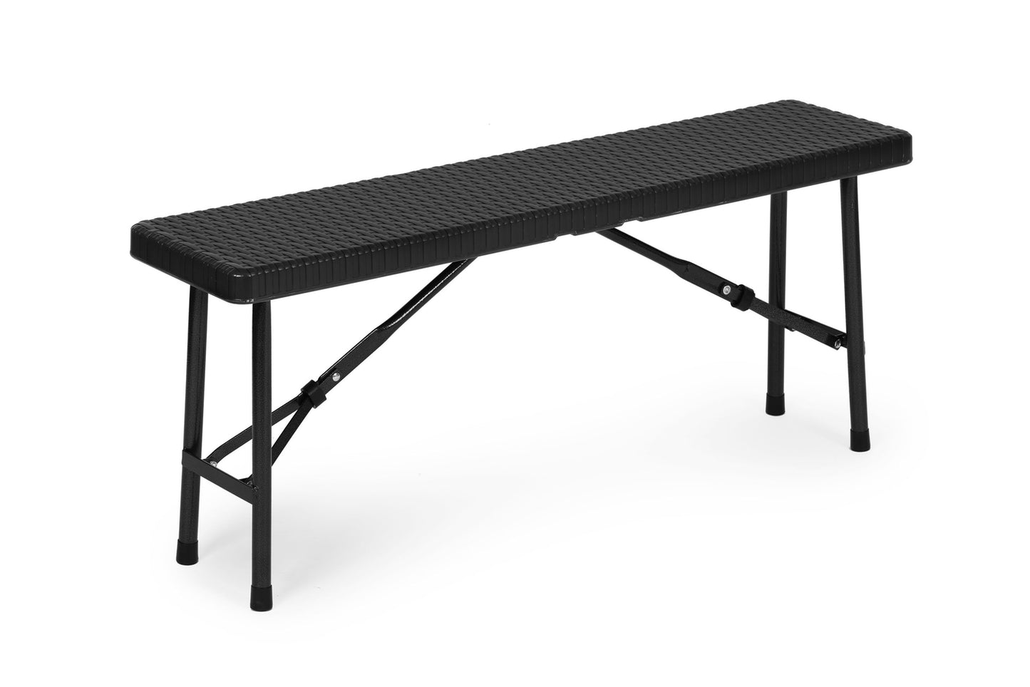 Catering set 120 cm table 2 benches banquet set - BLACK
