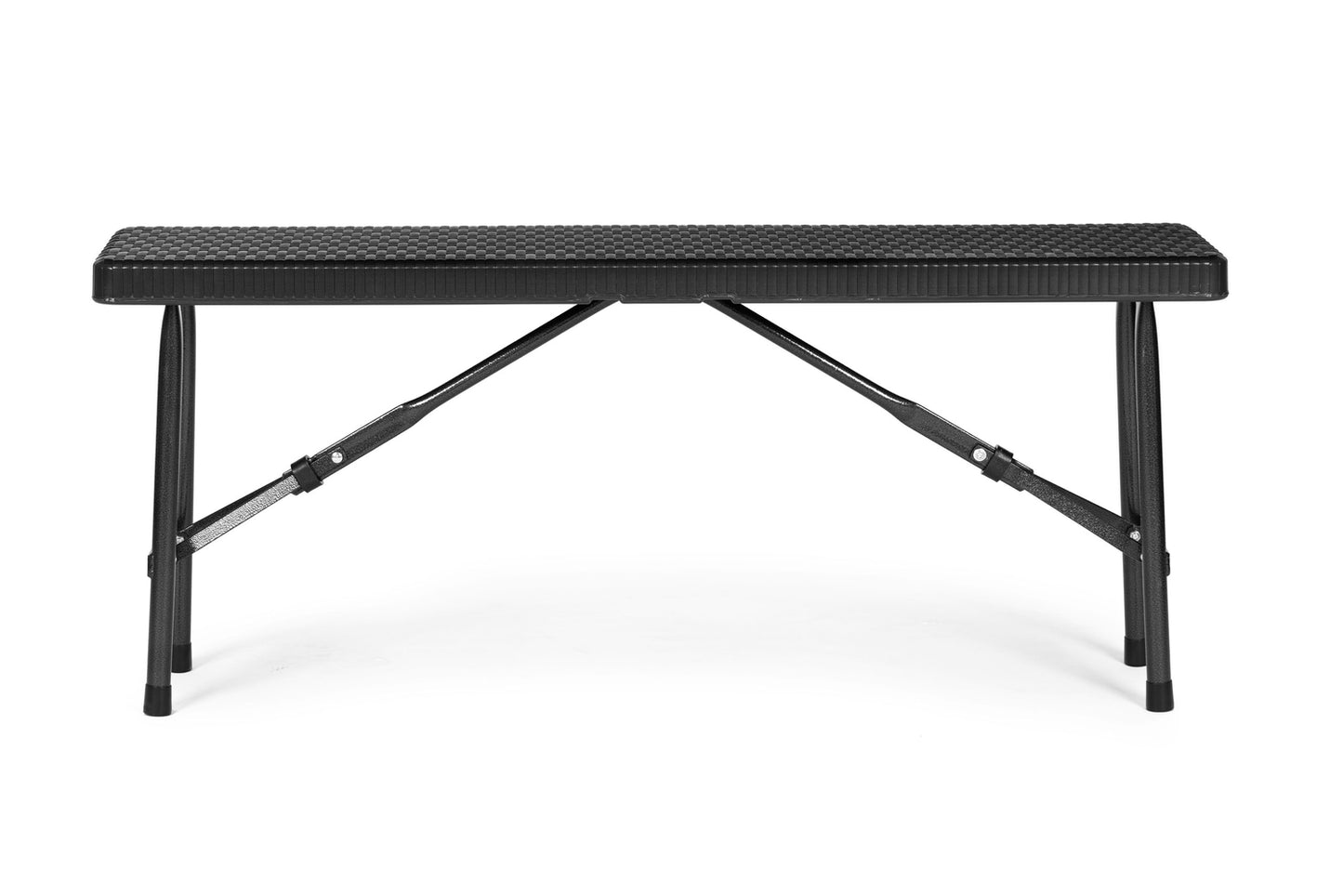 Catering set 120 cm table 2 benches banquet set - BLACK