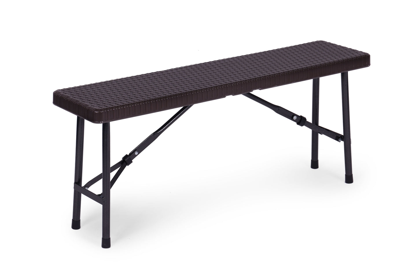 Catering set 120 cm table 2 benches banquet set -BROWN