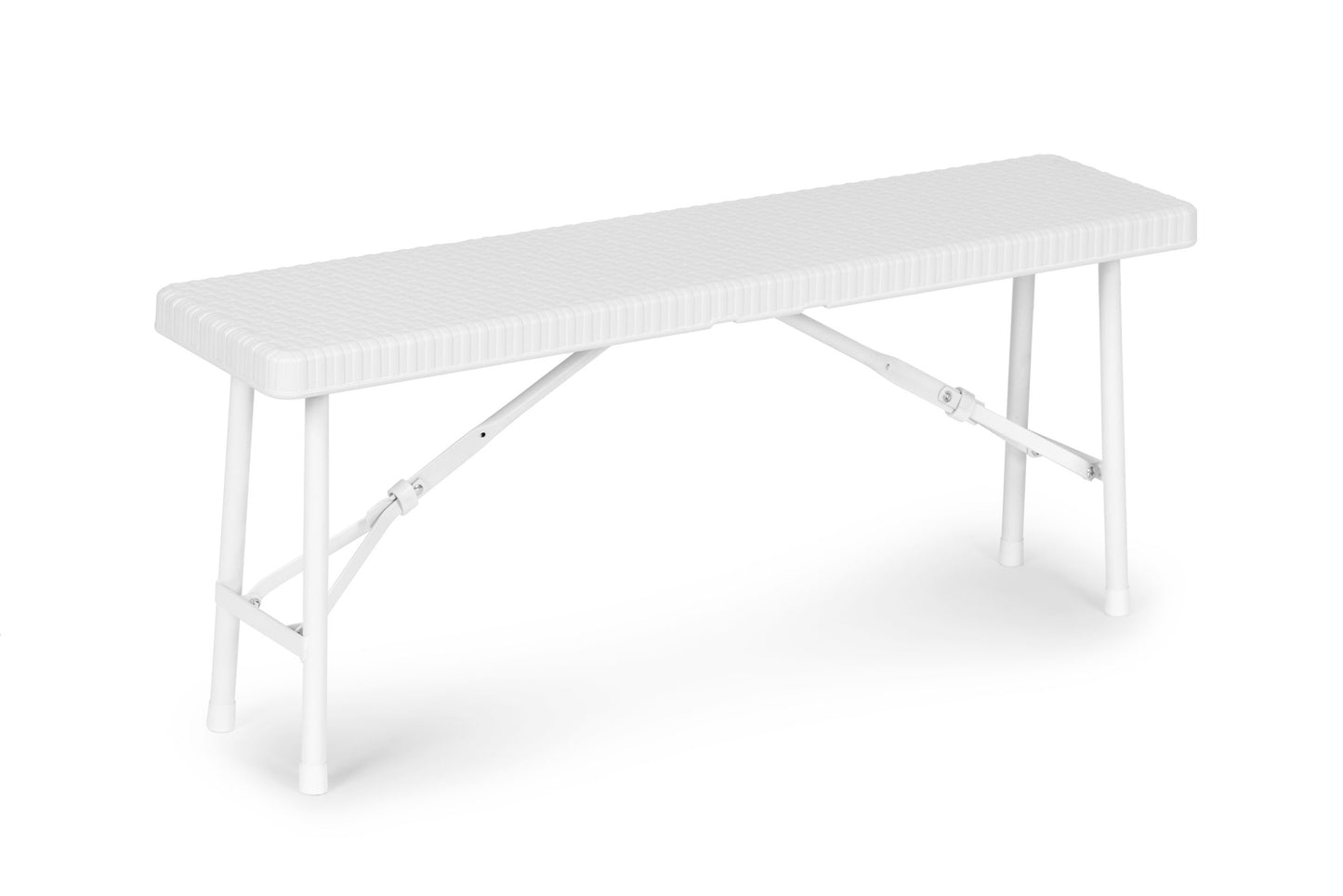 Catering set 120 cm table 2 benches banquet set - WHITE