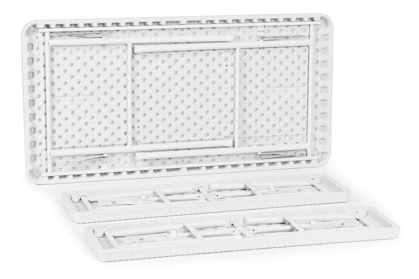 Catering set 120 cm table 2 benches banquet set - WHITE