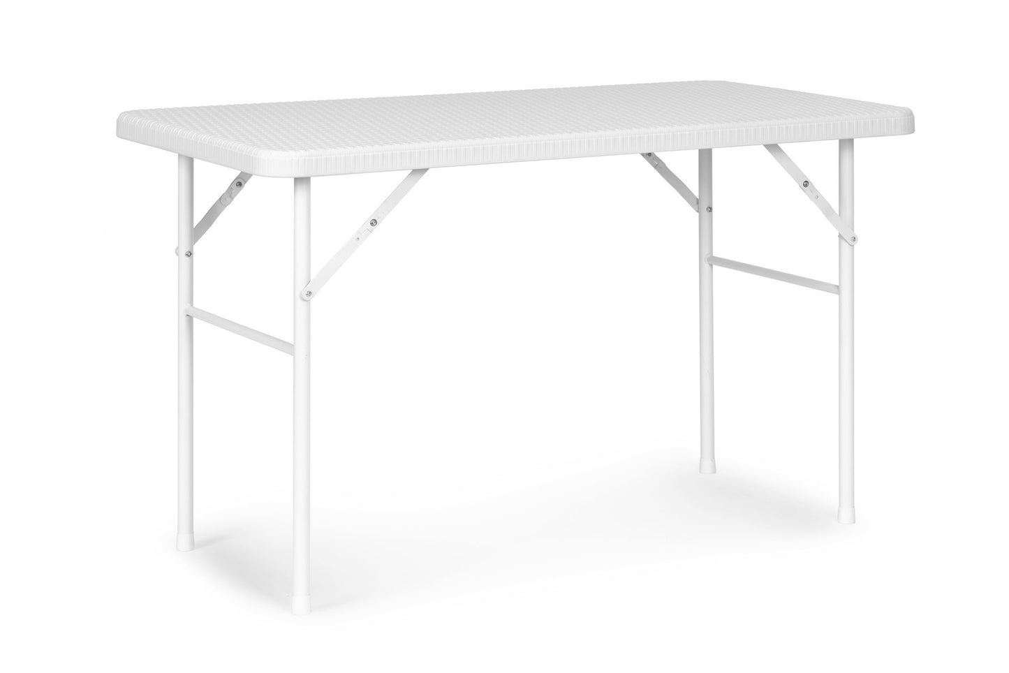 Catering set 120 cm table 2 benches banquet set - WHITE