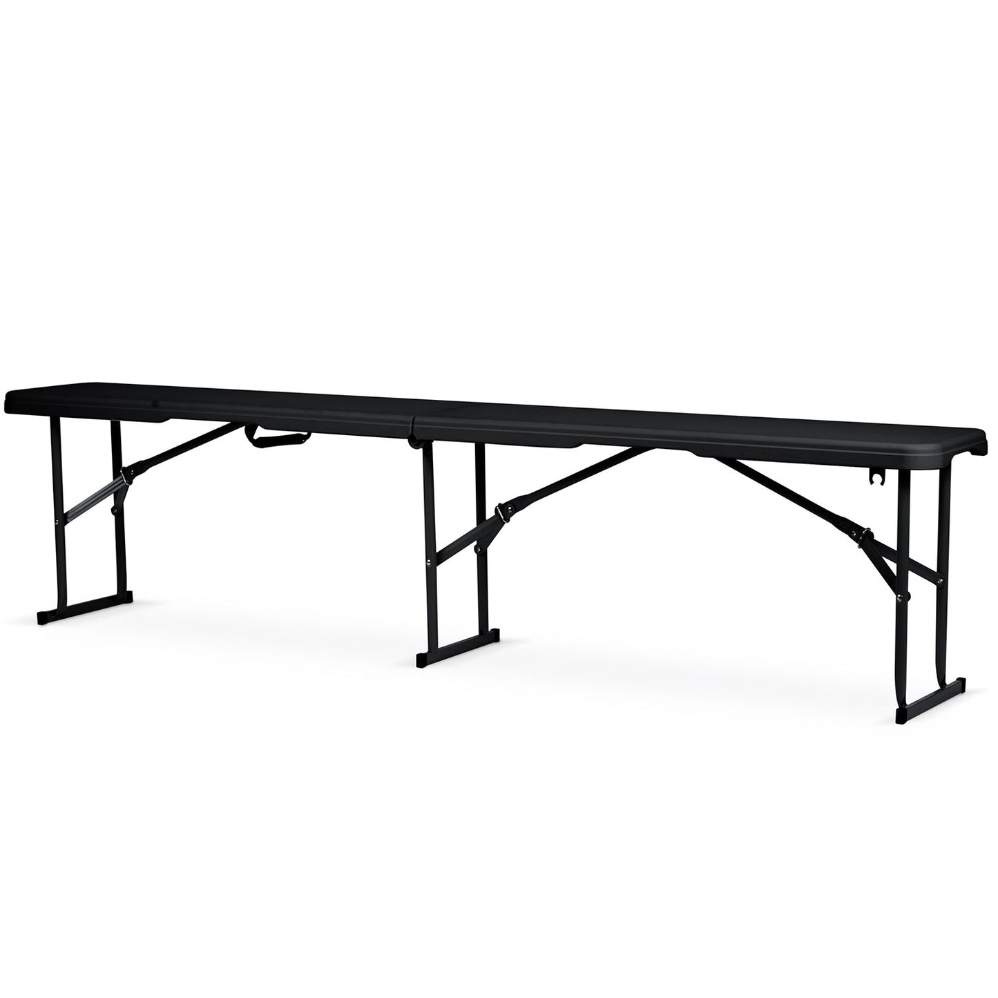 Catering set garden folding table + 2 benches 180 cm Plonos black
