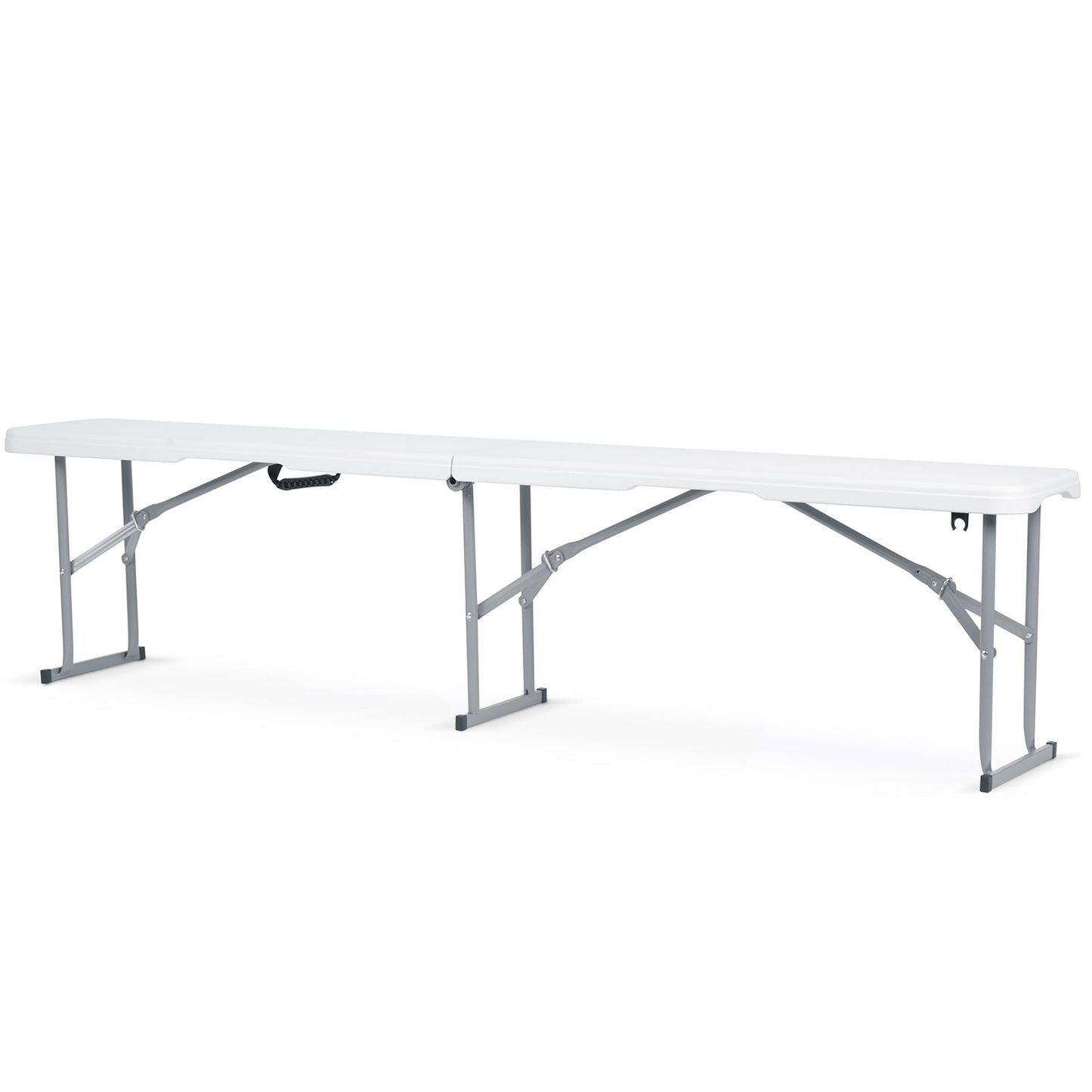 Catering set garden folding table + 2 benches 180 cm Plonos white