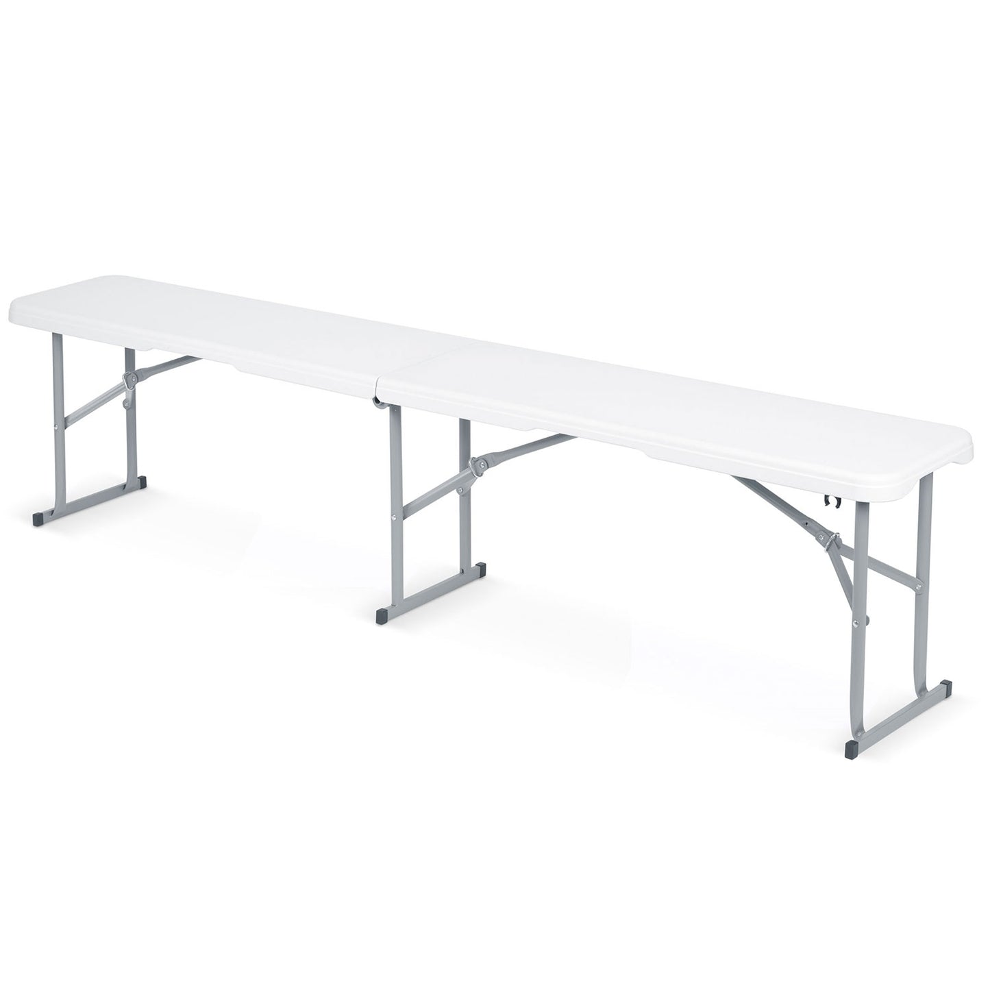 Catering set garden folding table + 2 benches 180 cm Plonos white