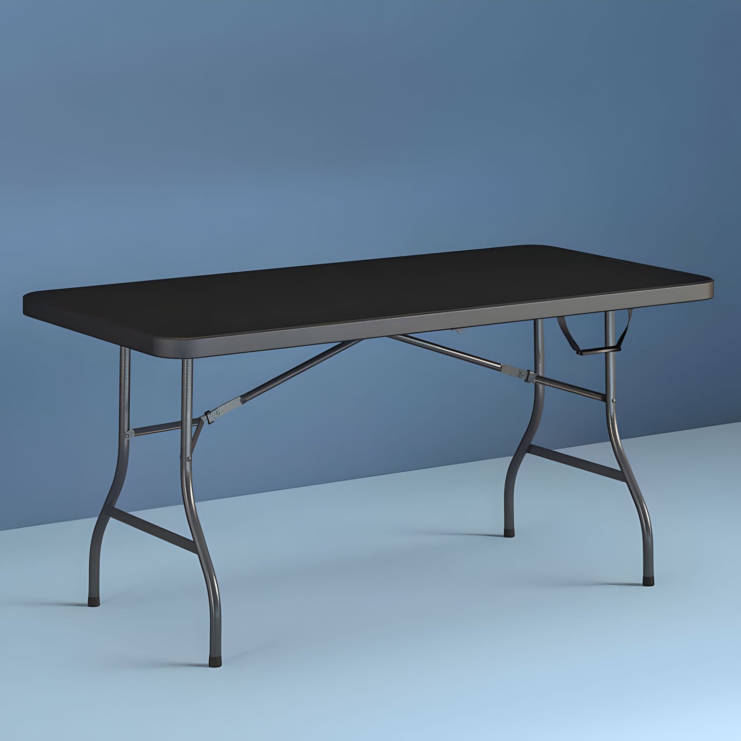 Catering table 180 cm, foldable into a suitcase, black, ModernHome