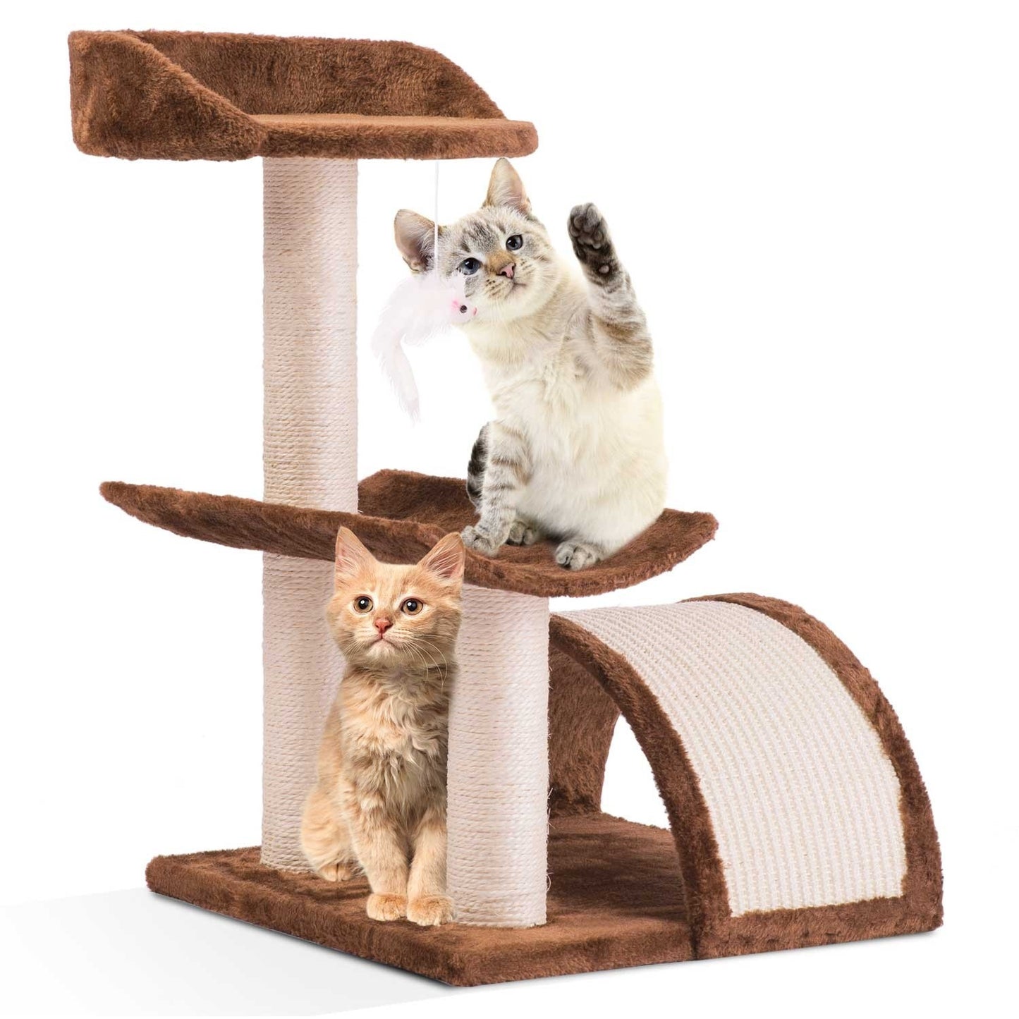 Cat house with scratching board, 58 cm, Brown – Pethaus DR-254