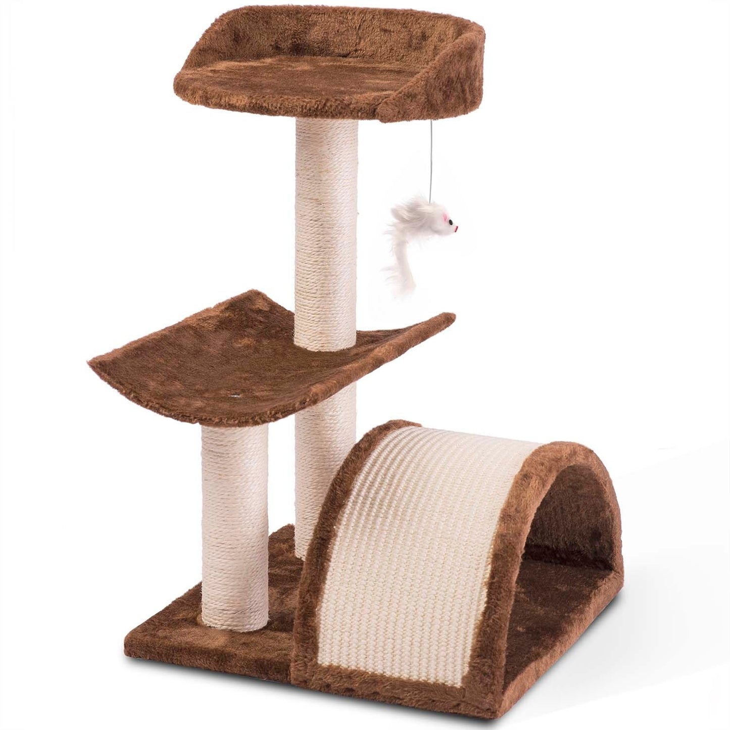 Cat house with scratching board, 58 cm, Brown – Pethaus DR-254