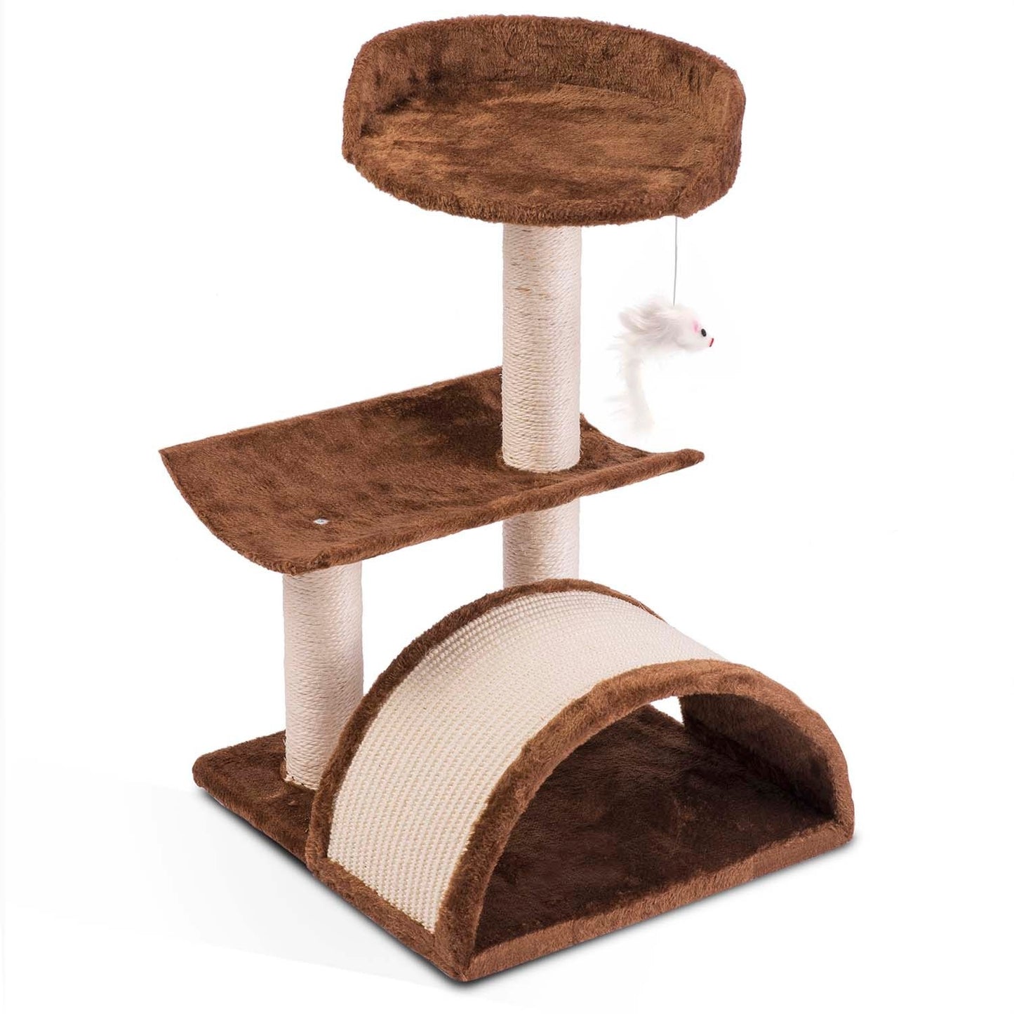 Cat house with scratching board, 58 cm, Brown – Pethaus DR-254