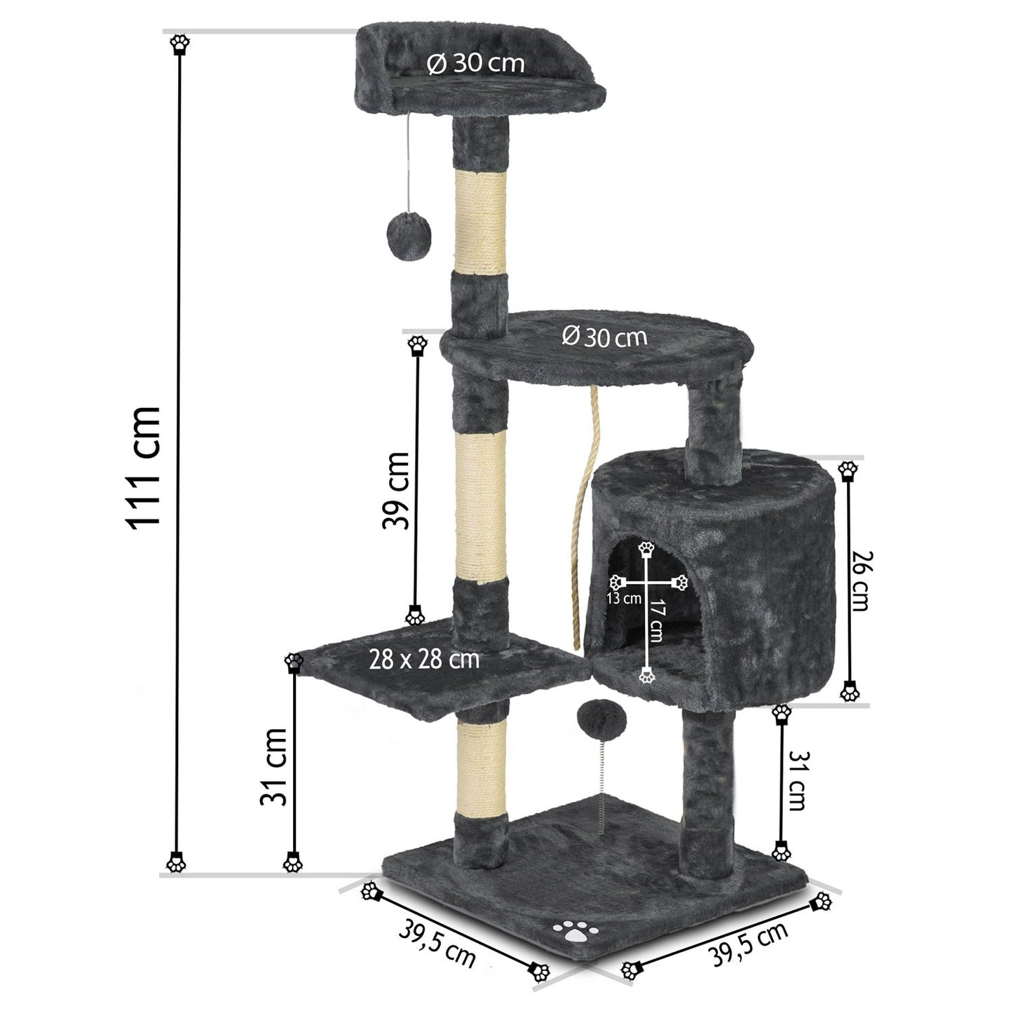 Cat scratcher 111 cm DR-266 Pethaus grey