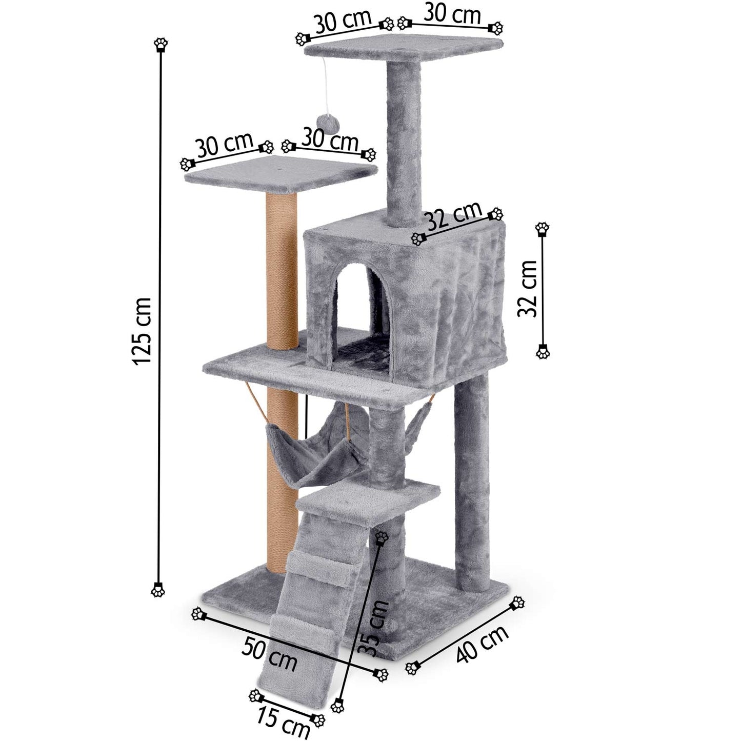 Cat scratcher 125 cm Pethaus PH-007 gray