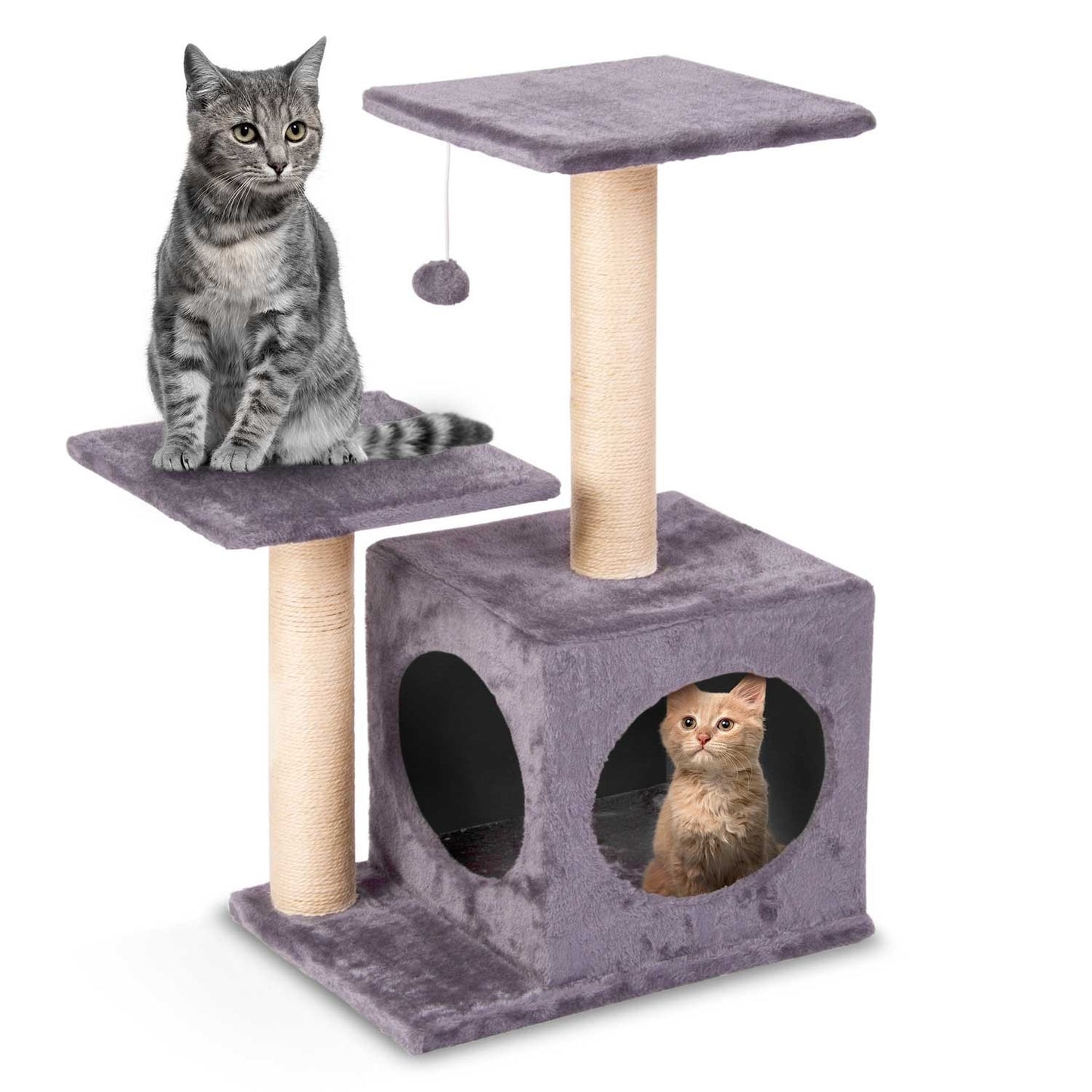Cat scratcher 71 cm DR-263 Pethaus with mouse, light grey