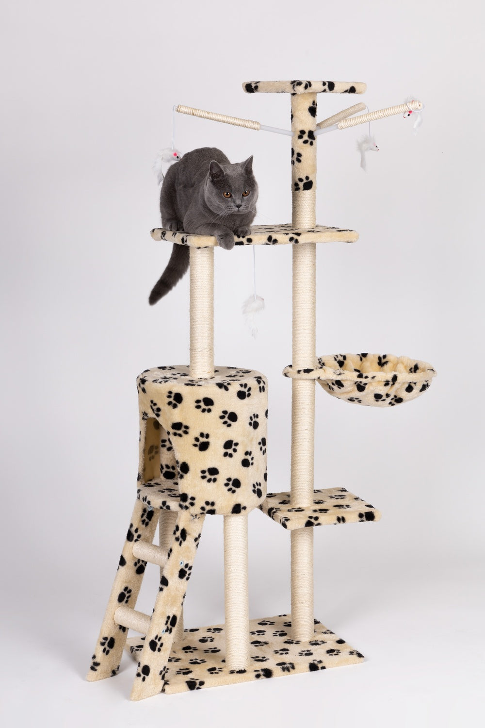 Cat scratcher, house, tree, bed, 138cm xl, Paw prints