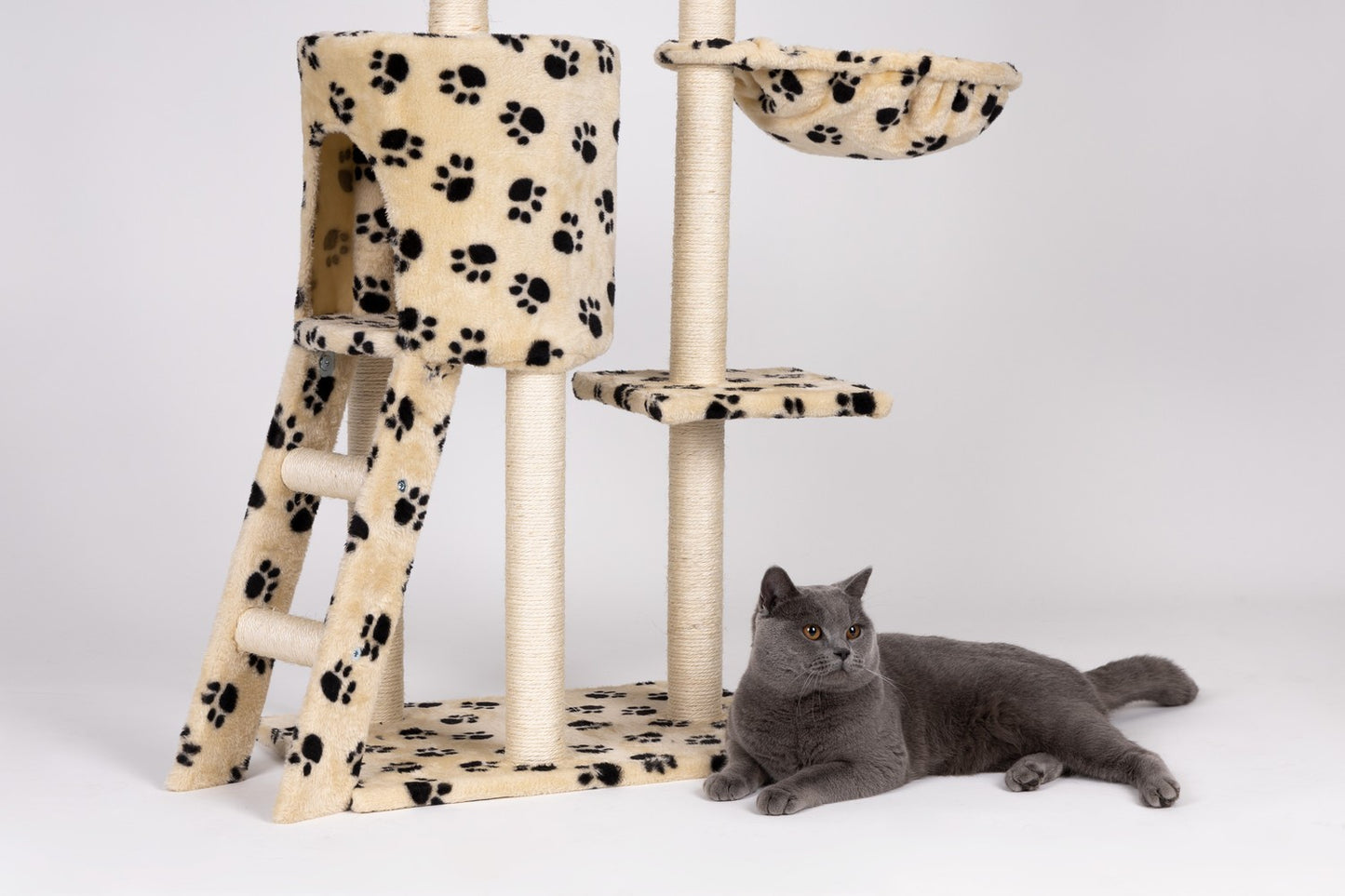 Cat scratcher, house, tree, bed, 138cm xl, Paw prints
