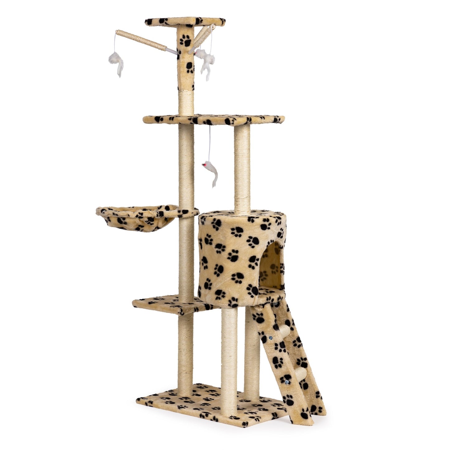 Cat scratcher, house, tree, bed, 138cm xl, Paw prints