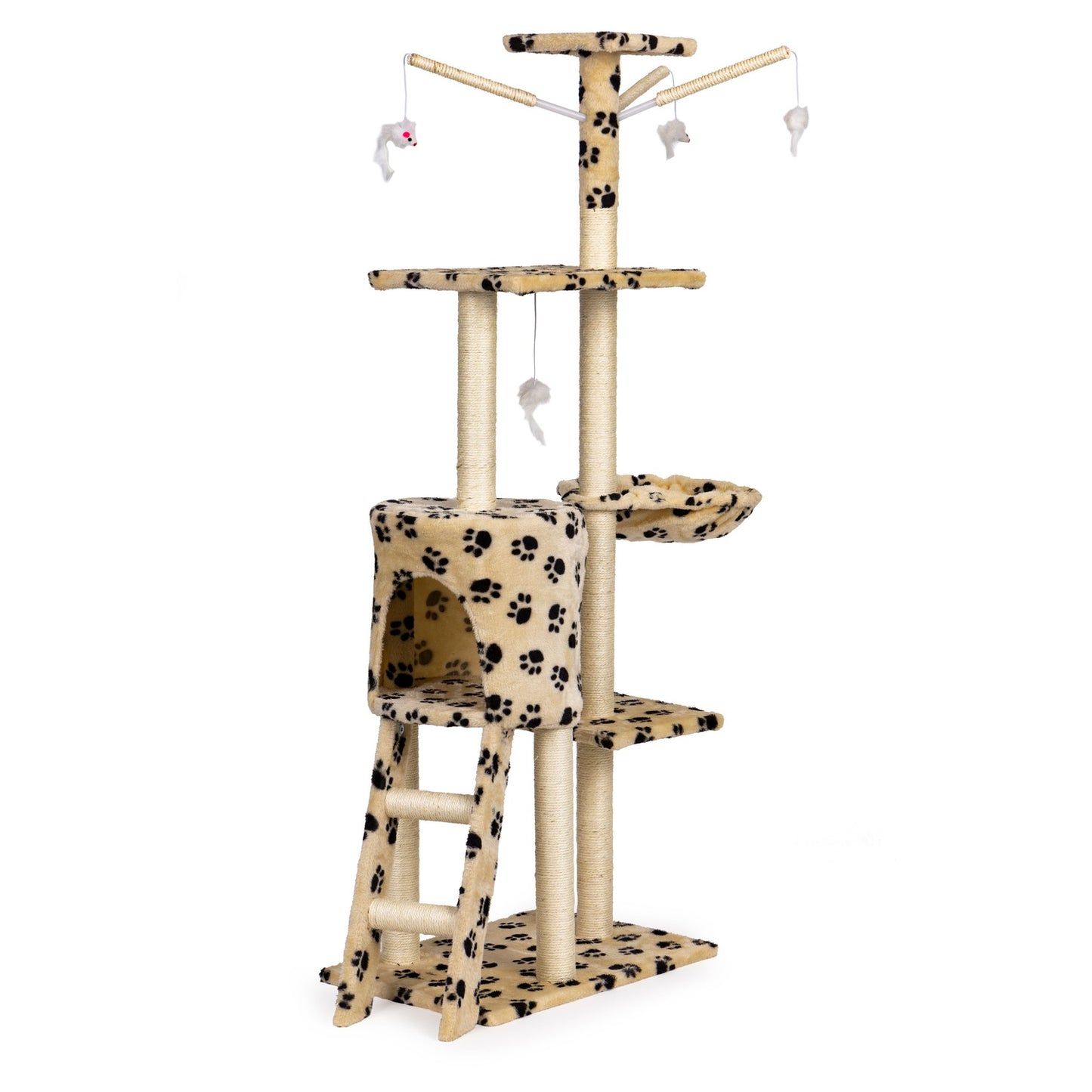 Cat scratcher, house, tree, bed, 138cm xl, Paw prints