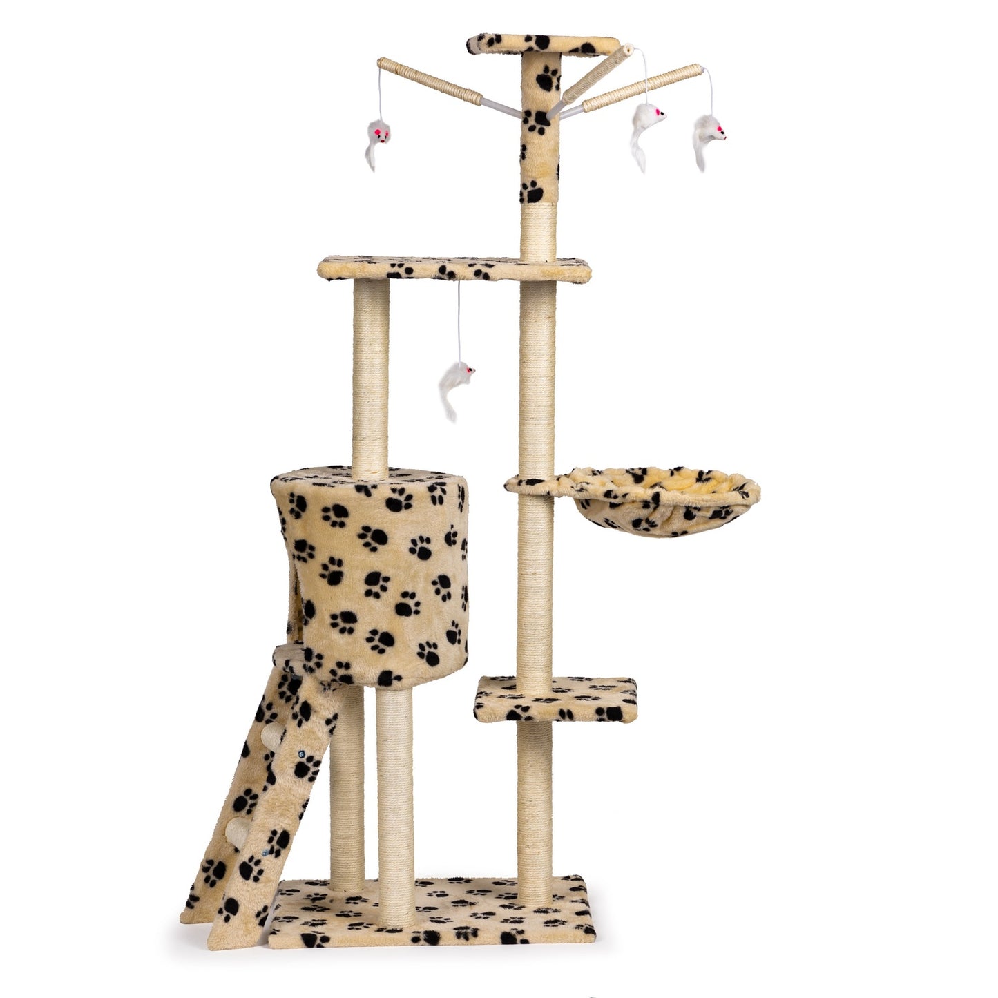 Cat scratcher, house, tree, bed, 138cm xl, Paw prints