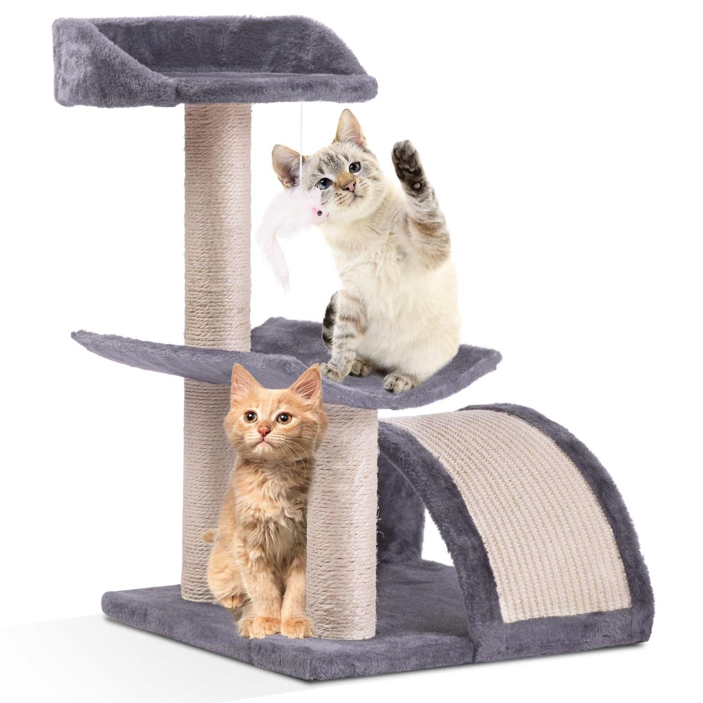 Cat scratching board 58 cm DR-264 Pethaus with Mouse Grey