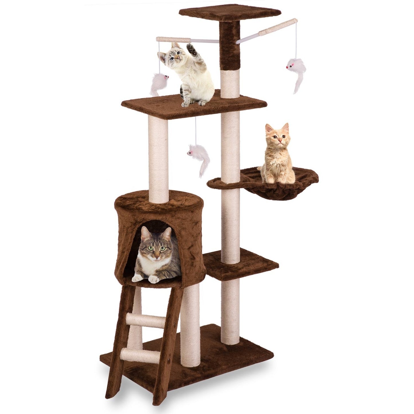 Cat scratching post 140 cm DR-262 Pethaus with mouse brown