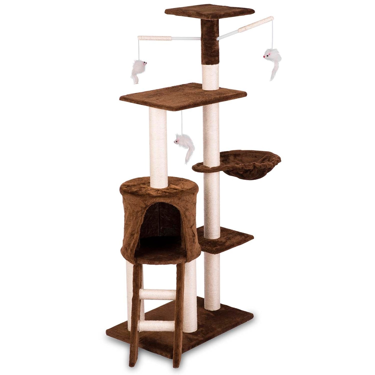 Cat scratching post 140 cm DR-262 Pethaus with mouse brown