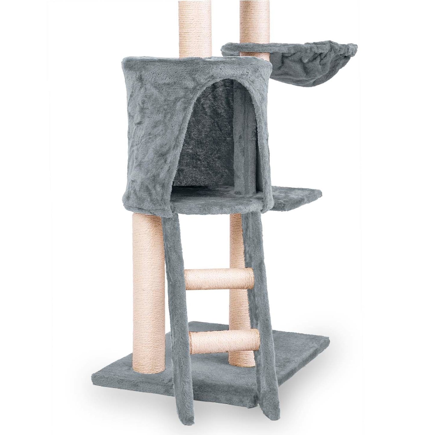 Cat scratching post 140 cm with mouse toy - Light gray DR-267 Pethaus