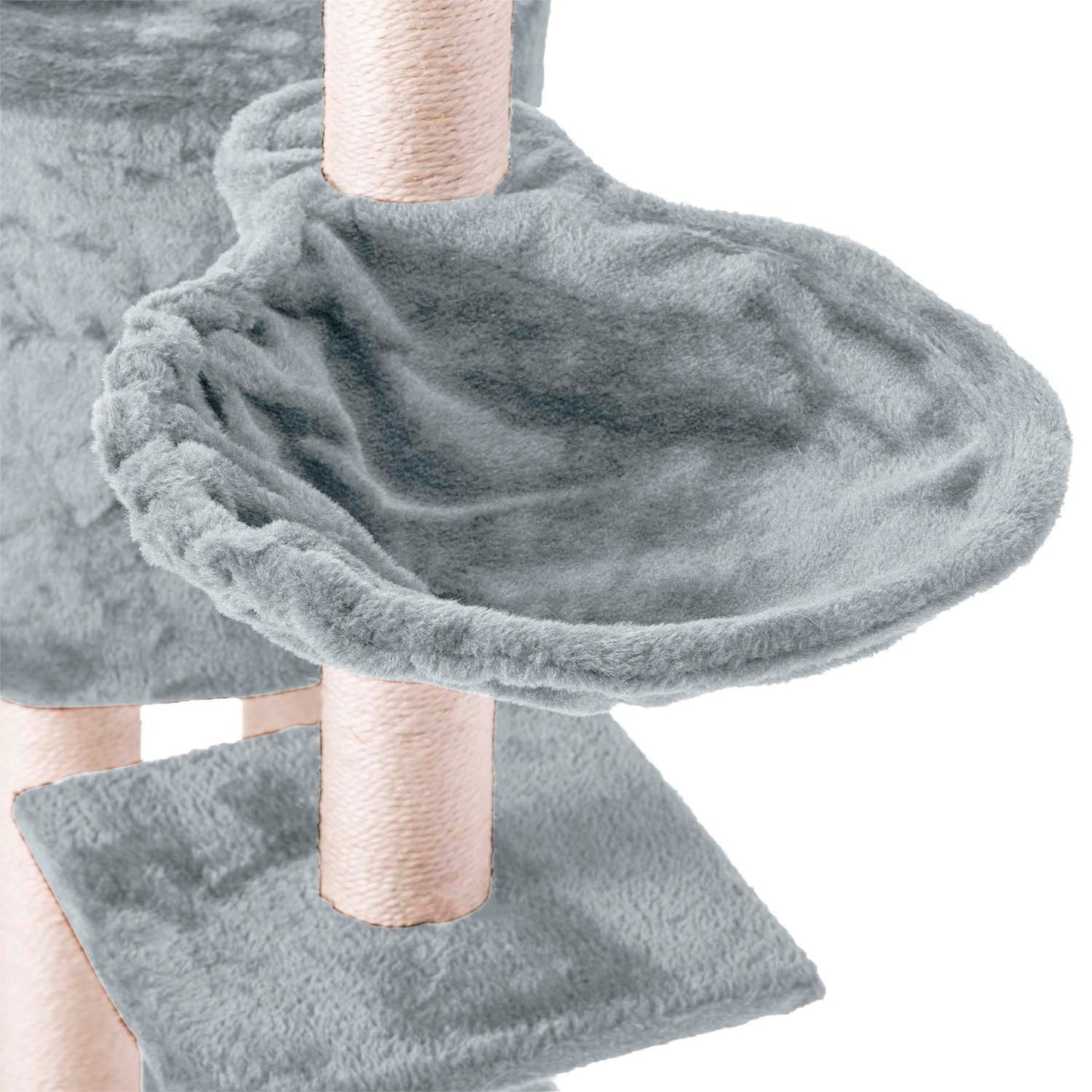 Cat scratching post 140 cm with mouse toy - Light gray DR-267 Pethaus