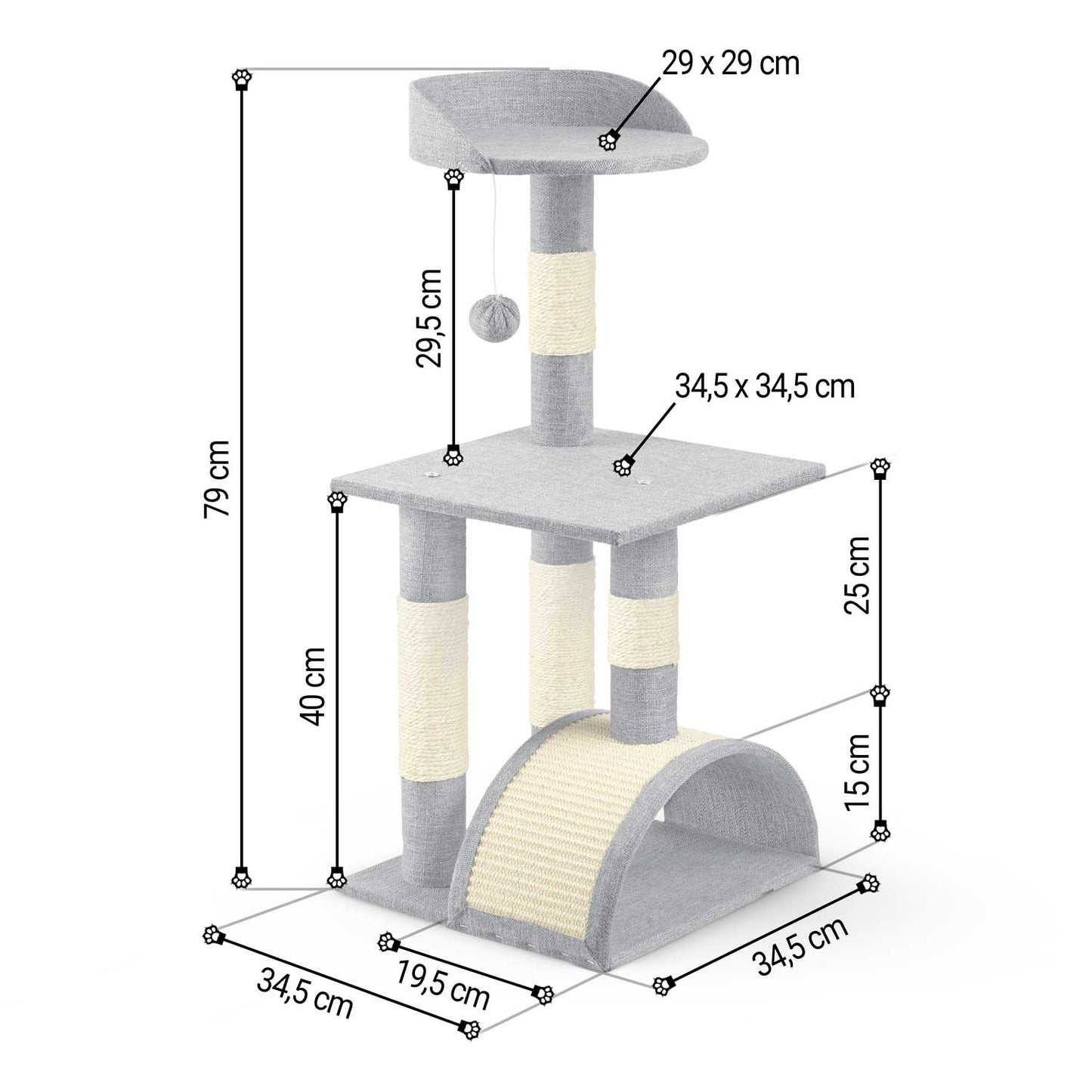 Cat scratching post 79 cm PH-003 Pethaus grey