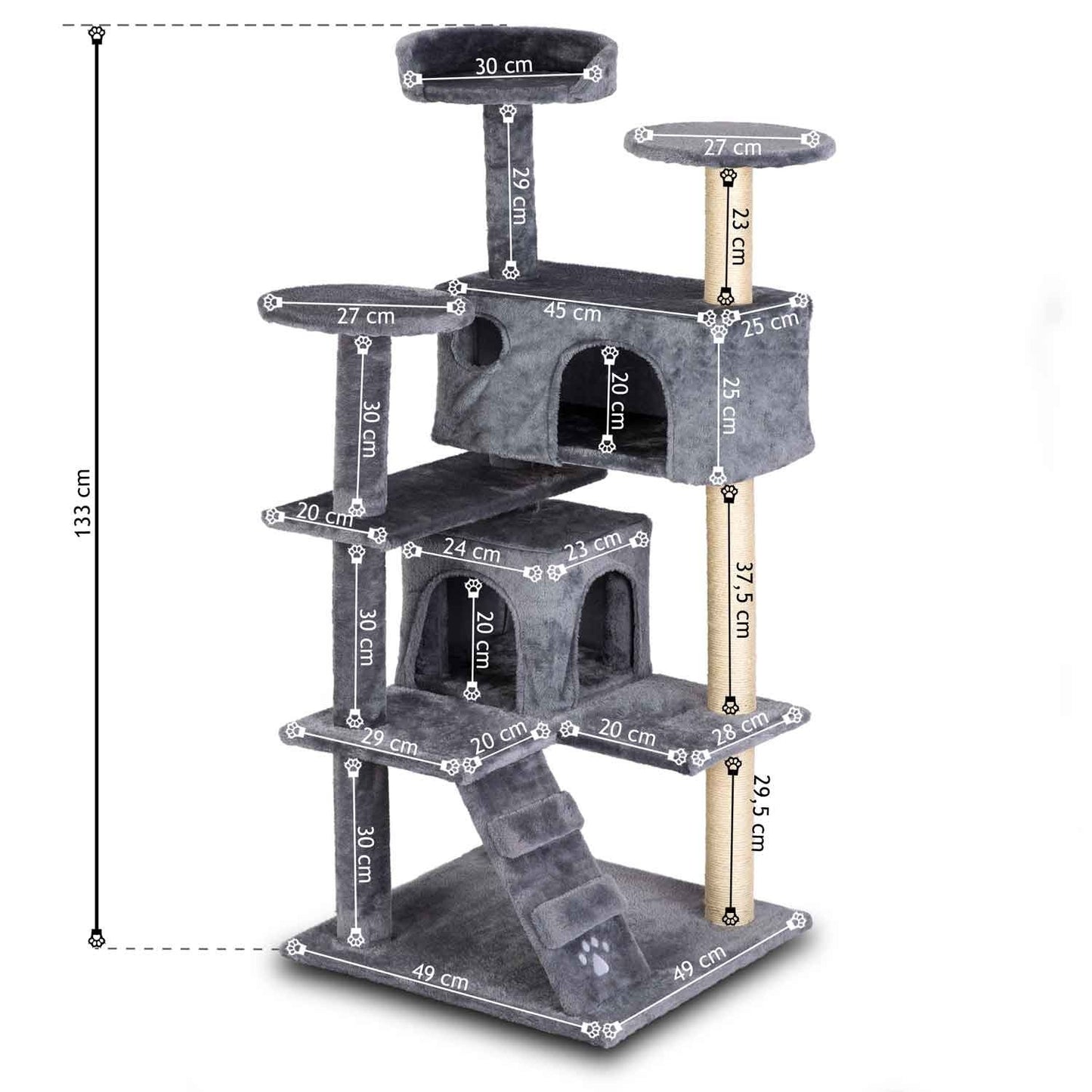 Cat scratching post gray 130 cm DR-212 gray