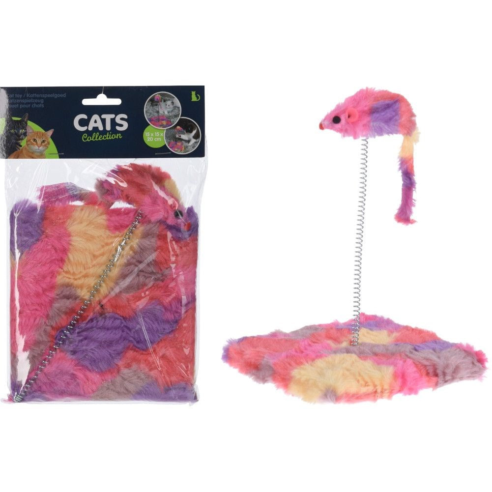 Cat toy mouse on spring 15x15x20 cm